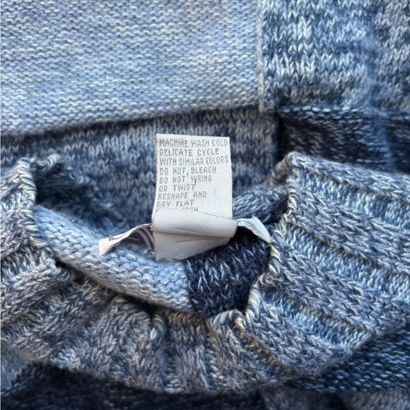 Vintage Patchwork Blue Colorblock Knit Sweater | Dressbarn Woman Plus 18/20/XXL - Picture 4 of 15